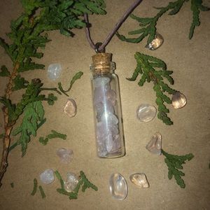 Mini Glass Jars with Real Crystals